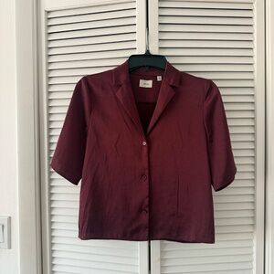 ARITZIA Wilfred Cropped Button-Up Blouse – XS